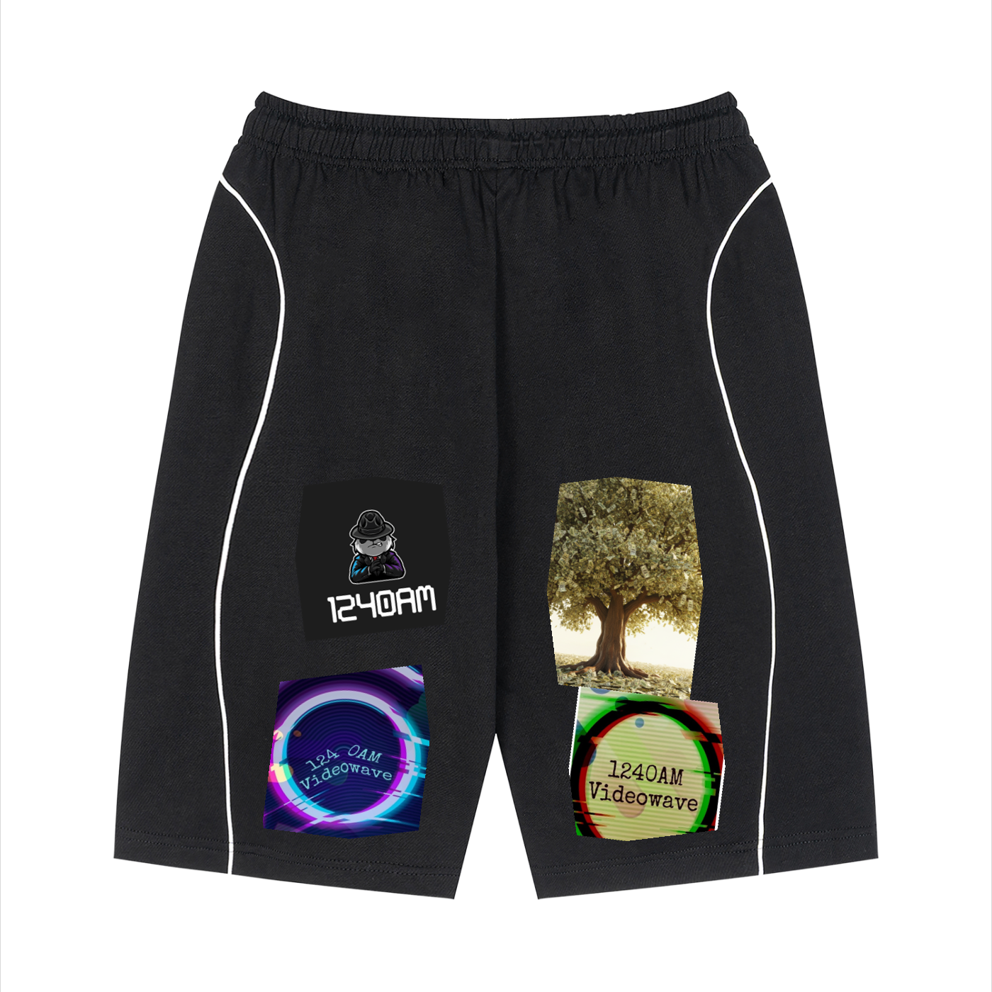 Unisex Piping Drawstring Shorts