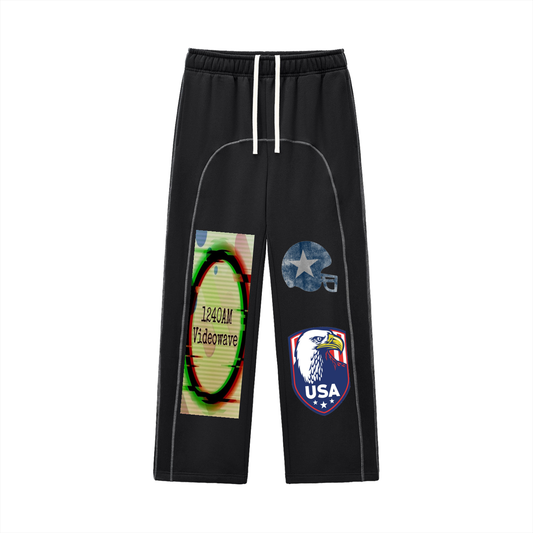 Contrast-Stitched Fleece Sweatpants