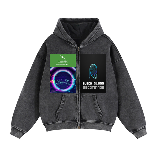 Zip-Through Boxy Fleece Hoodie