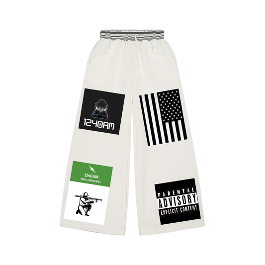 Striped Waist Wide Leg Pants
