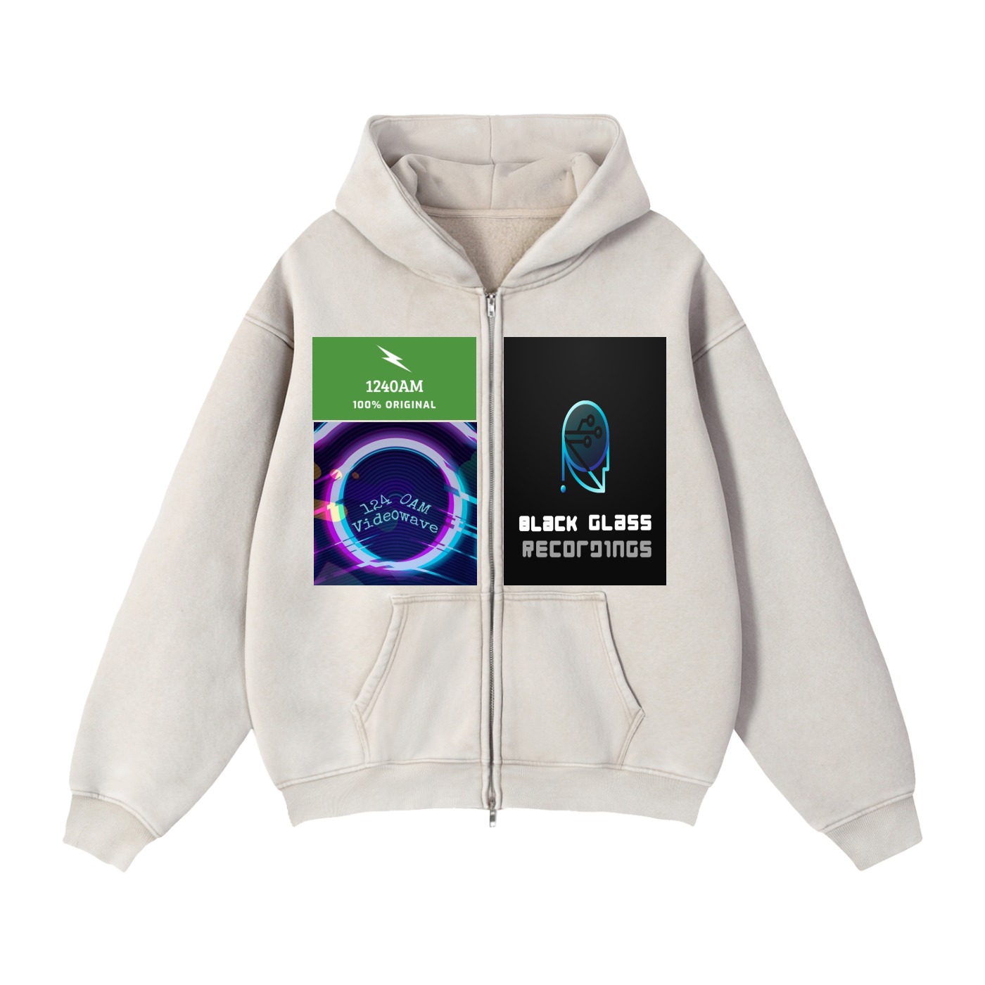 Zip-Through Boxy Fleece Hoodie