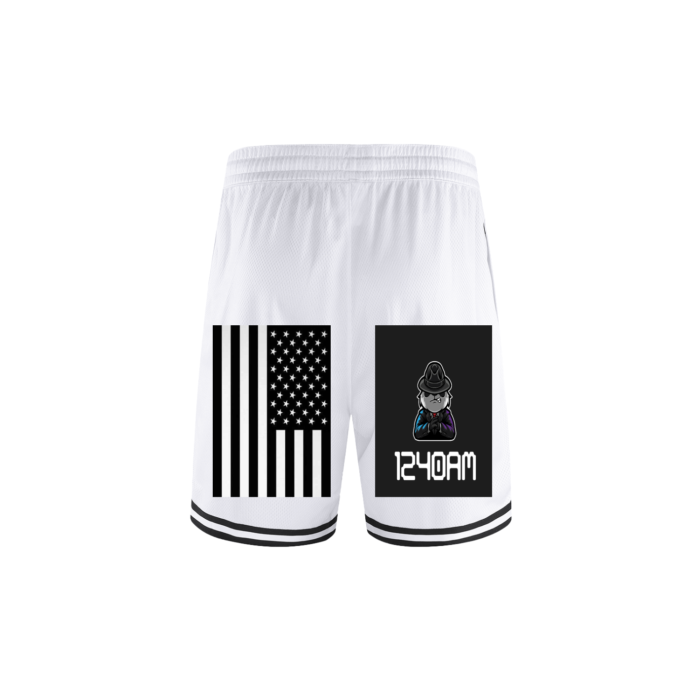 Classic Stripe Trim Basketball Shorts